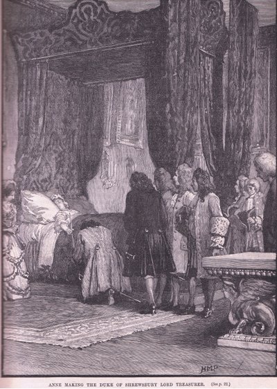 Anna nomina il Duca di Shrewsbury Lord Tesoriere AD 1714 da Henry Marriott Paget